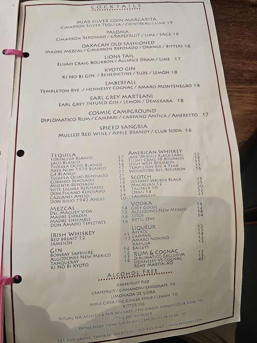 Cafe Pasqual's Menu - Image 3